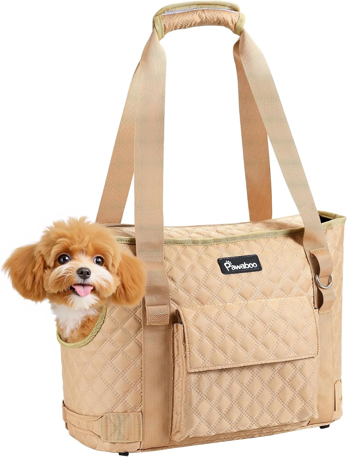 Pawaboo Dog Purse Carrier for Small Dogs with Pocket,Up to 11Lbs