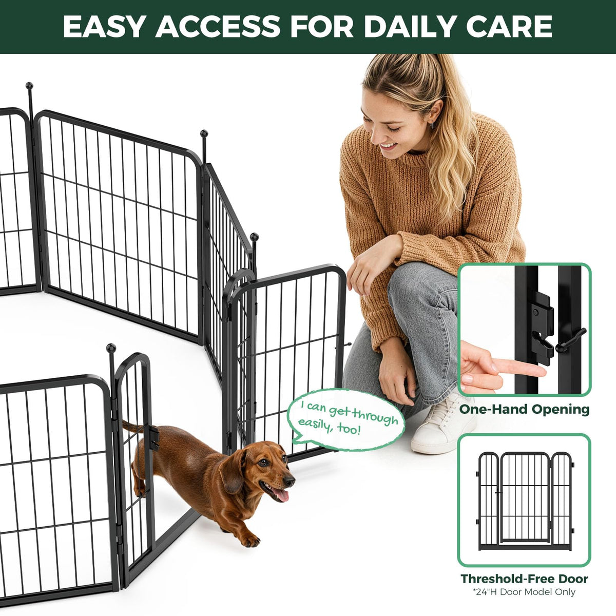 FXW Rollick Dog Playpen, Indoor, Yard & RV Camping, 24"H, 8 Panels