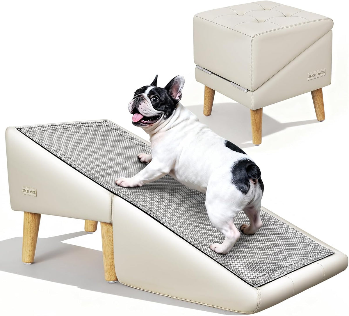 Dog Ramp for Couch, 16"H 2-in-1 Non-Slip Dog Stairs for Small Dogs