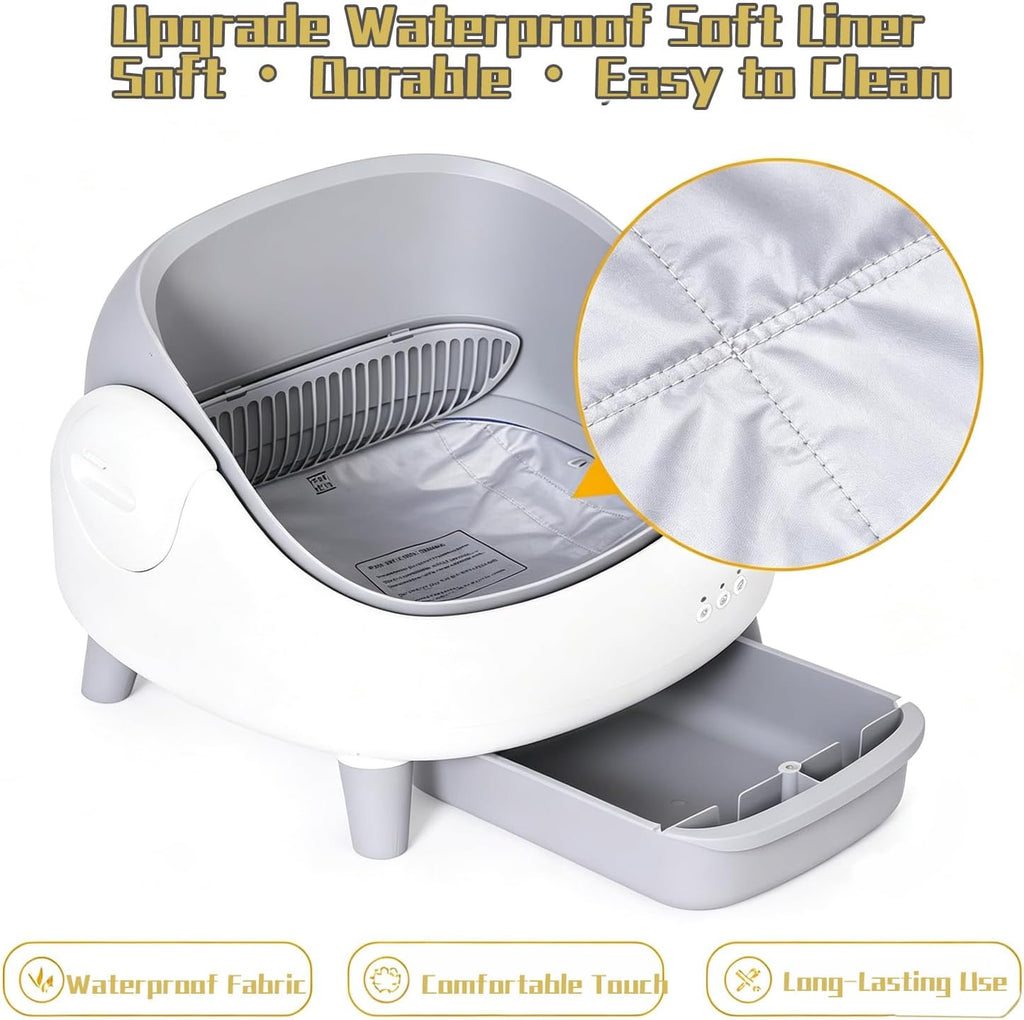 Automatic Litter Box Liner, Waterproof Scratch-Resistant Base Mat(grey1)