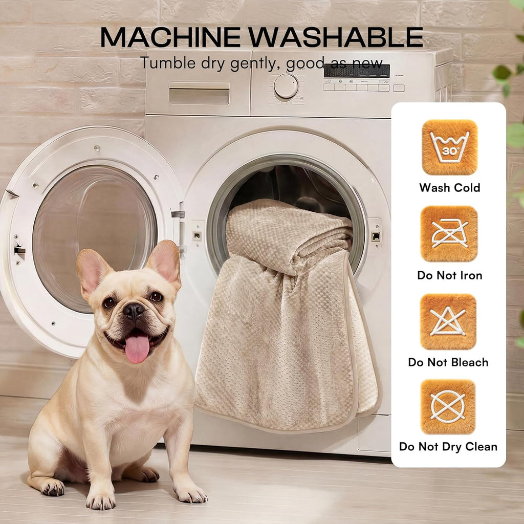 Luciphia Waterproof Blanket for Dog, Washable Reversible Fleece Pet Throw