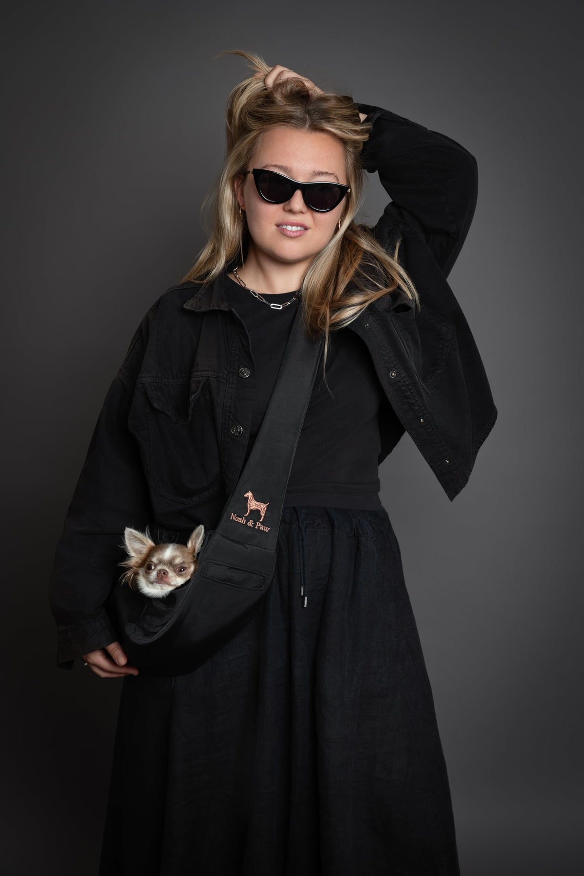 Noah & Paw Dog Sling Carrier for XS Dogs & Cats 3-10 lbs (Premium Twill)