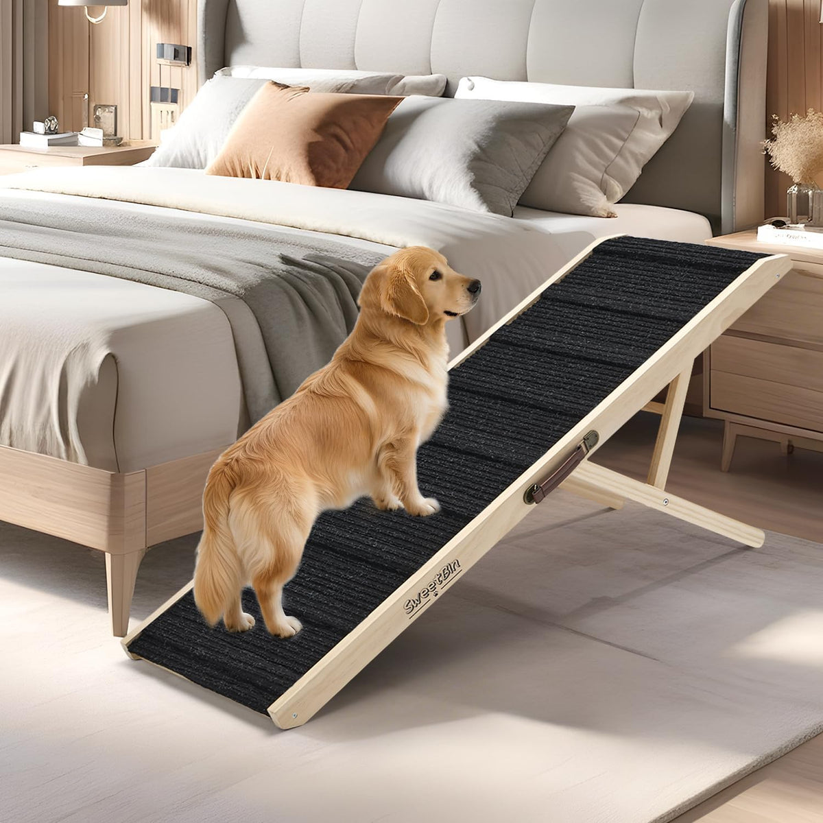 2026 Upgraded Dog Ramp for Couch - Foldable Small Dog Ramp for Bed - 4 Adjustable Height from 12" to 20" - Portable Pet 