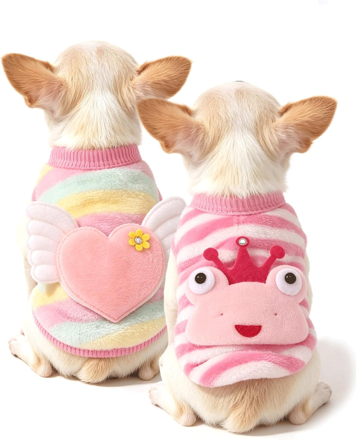 2 Pack Teacup Dog Clothes Warm Soft Fleece Extra Small Dog Clothes for Puppy Chihuahua Yorkies Fall Winter Cute Pet Clot