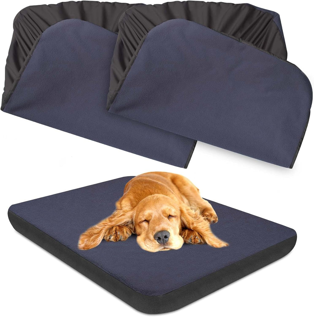Dog Bed Covers Replacement Washable 100% Waterproof Dog Bed Sheets, Soft & Noiseless Pet Bed Cover, 2 Pack, 44" x 35" Bl