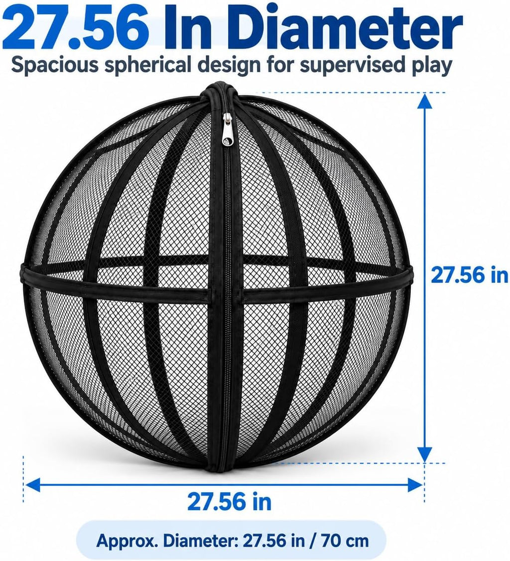 Giant Hamster Ball for Cats, 27.56 in Foldable Mesh Cat Playpen，2 Pcs
