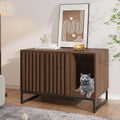 Cat Litter Box Enclosure, Modern Hidden Litter Box Furniture with Scratch Pad, Indoor Cat Washroom House End Table, Entr