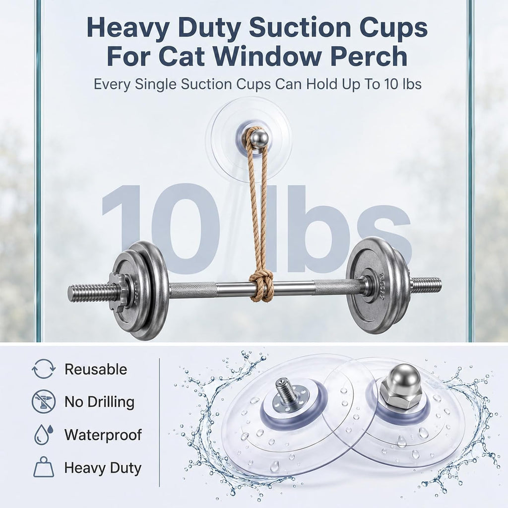 4Pack Cat Window Perch Suction Cups with Screws Replacement Suction Cup