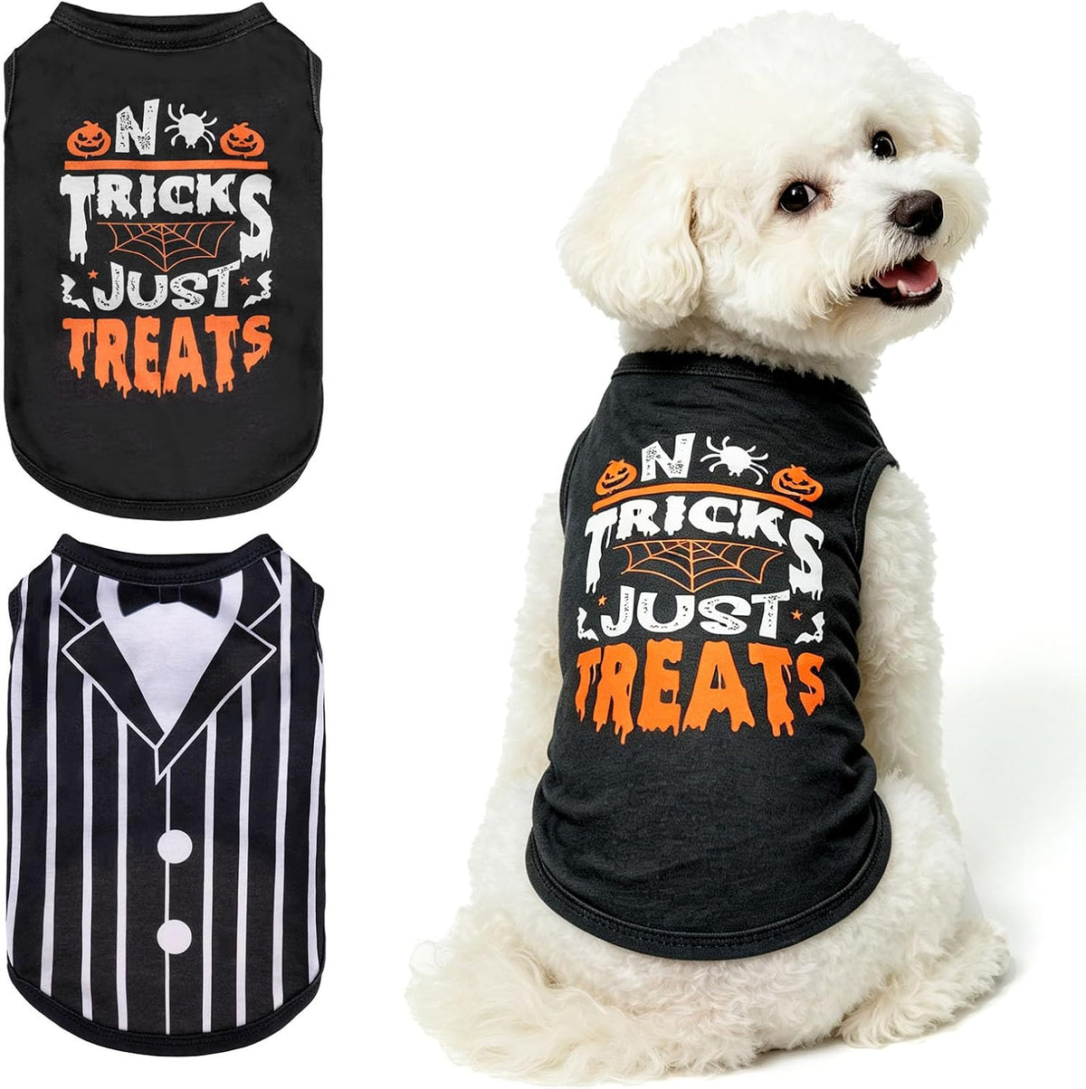BINGPET Police Dog Shirt, Soft Cotton Puppy T-Shirt, Halloween Cop Costumes