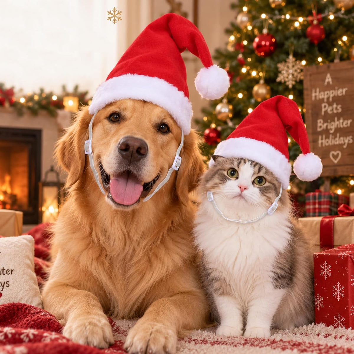 Sibba Large Dog Santa Hat, Adjustable Pet Dog Christmas Hat