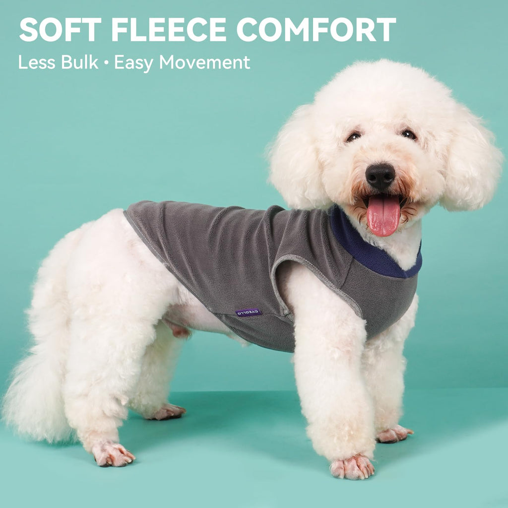 cyeollo 2 Pack Fleece Dog Sweater Pullover Lightweight Reflective Jacket