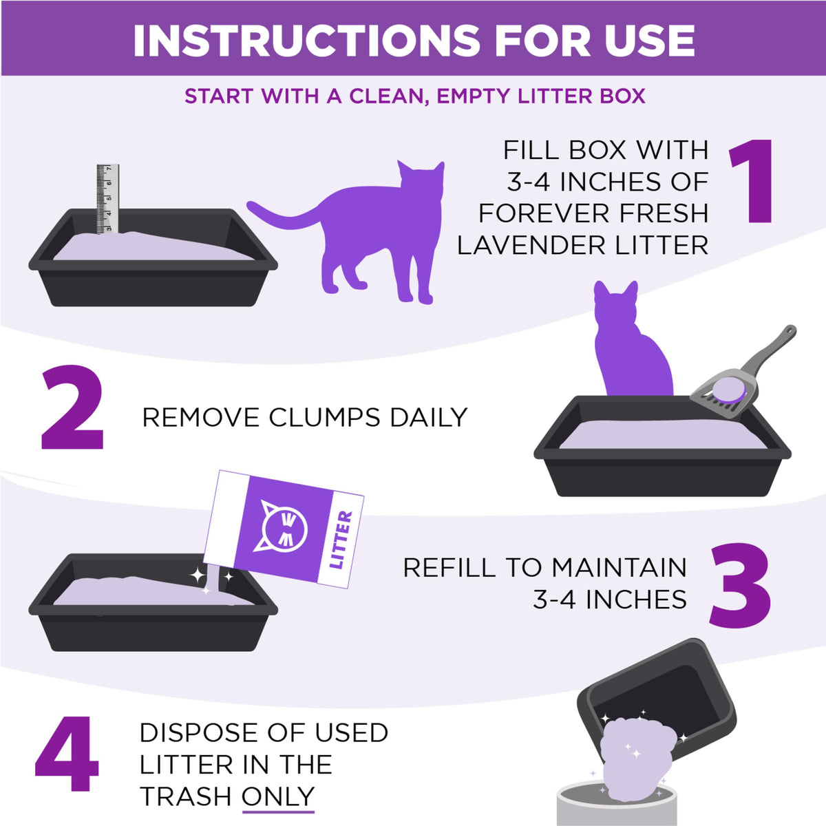 Arm & Hammer Forever Fresh Clumping Cat Litter Lavender, MultiCat Cat Litter Odor Control 18lb With 20% More Lavender Freshness, With Essential Oils