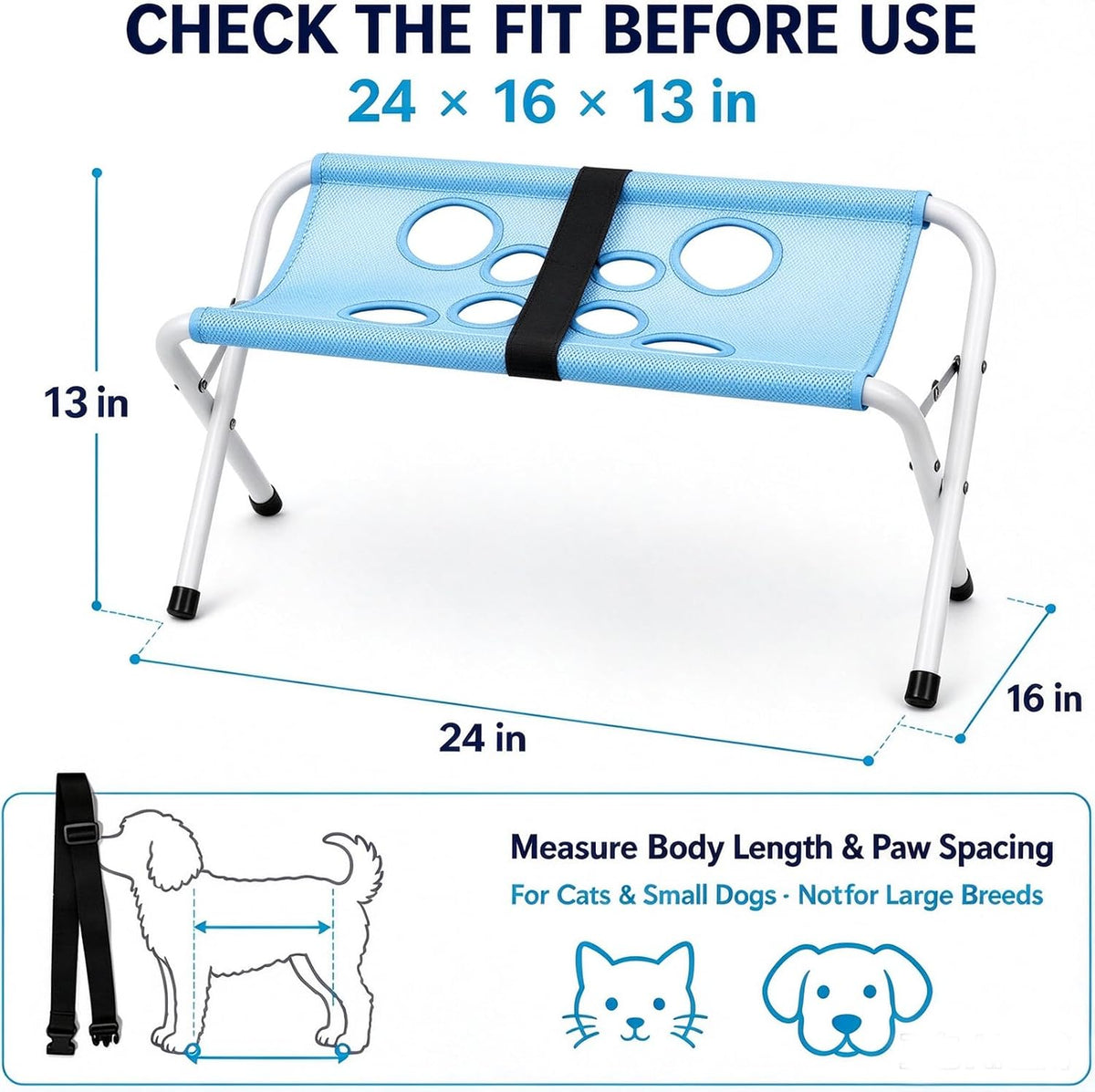 Pet Grooming Hammock with Stand Dog Bath Hammock Foldable Dog Bath Stand