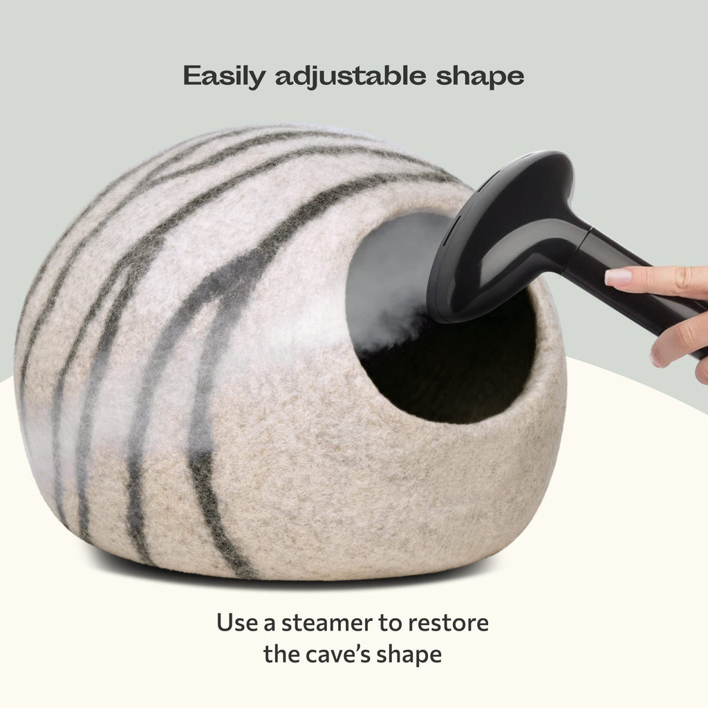 Cat Cave – Natural Wool – Self-Warming Hideaway for Indoor Cats & Kittens