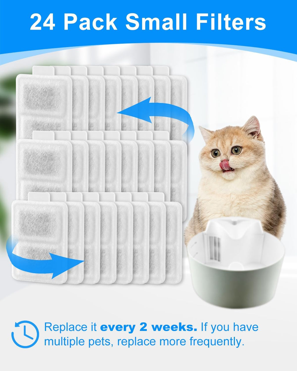 24 Small Replacement Filter for Cat Fountain Fit for Whisker City