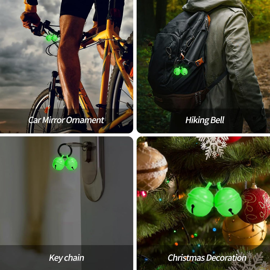 Bells for Dog Collar, Glow Bell for Medium to Large Dogs, Easy Clip Clasp, Extra Loud Pet Tracker & Save Wildlife, Durab