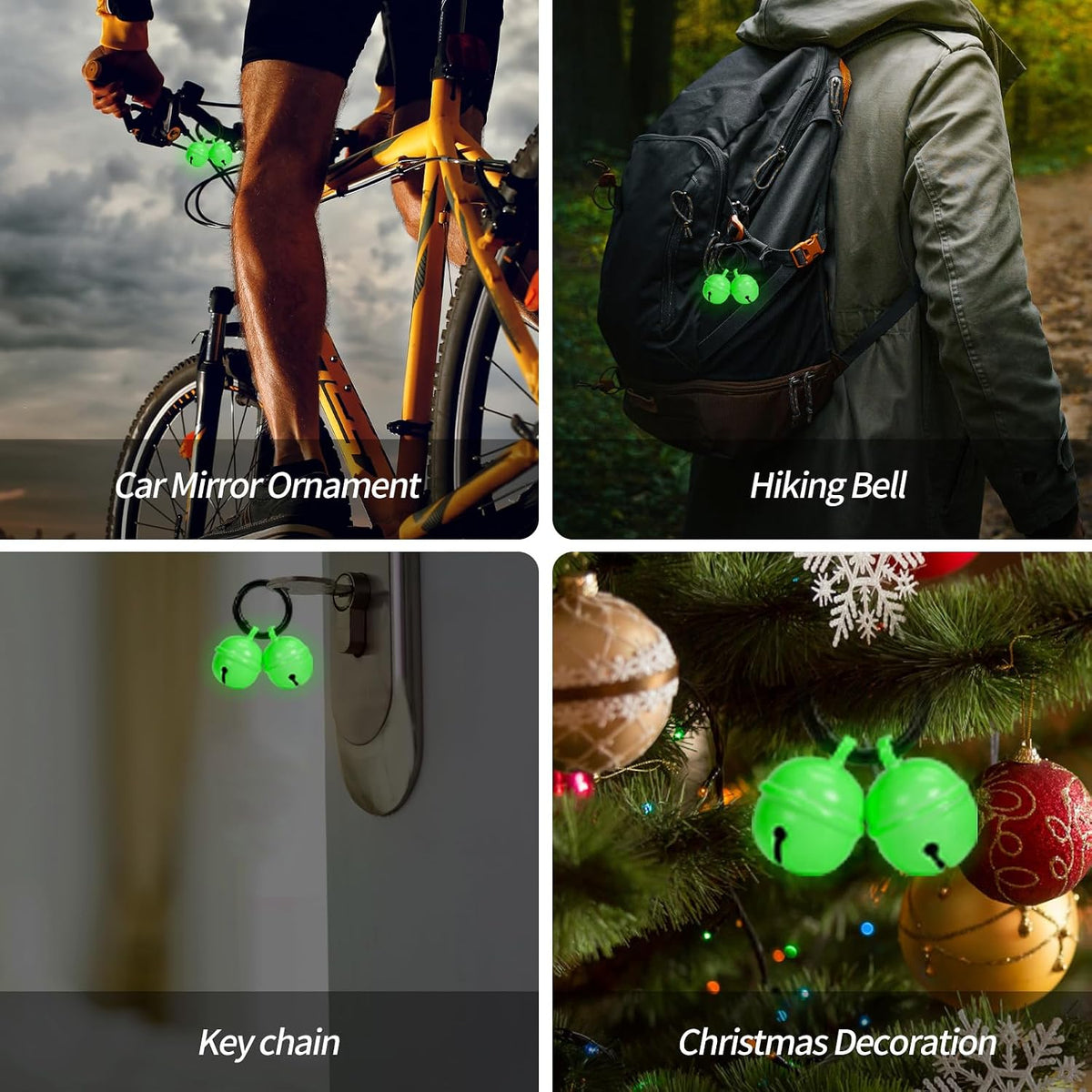 Bells for Dog Collar, Glow Bell for Medium to Large Dogs, Easy Clip Clasp, Extra Loud Pet Tracker & Save Wildlife, Durab