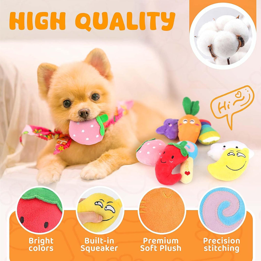 LOYEE Dog Squeaky Toys 8 Pack, Puppy Plush Squeaky Toys for Medium Small Dogs, Cute Pet Toys Stuffed Puppy Chew Toys for