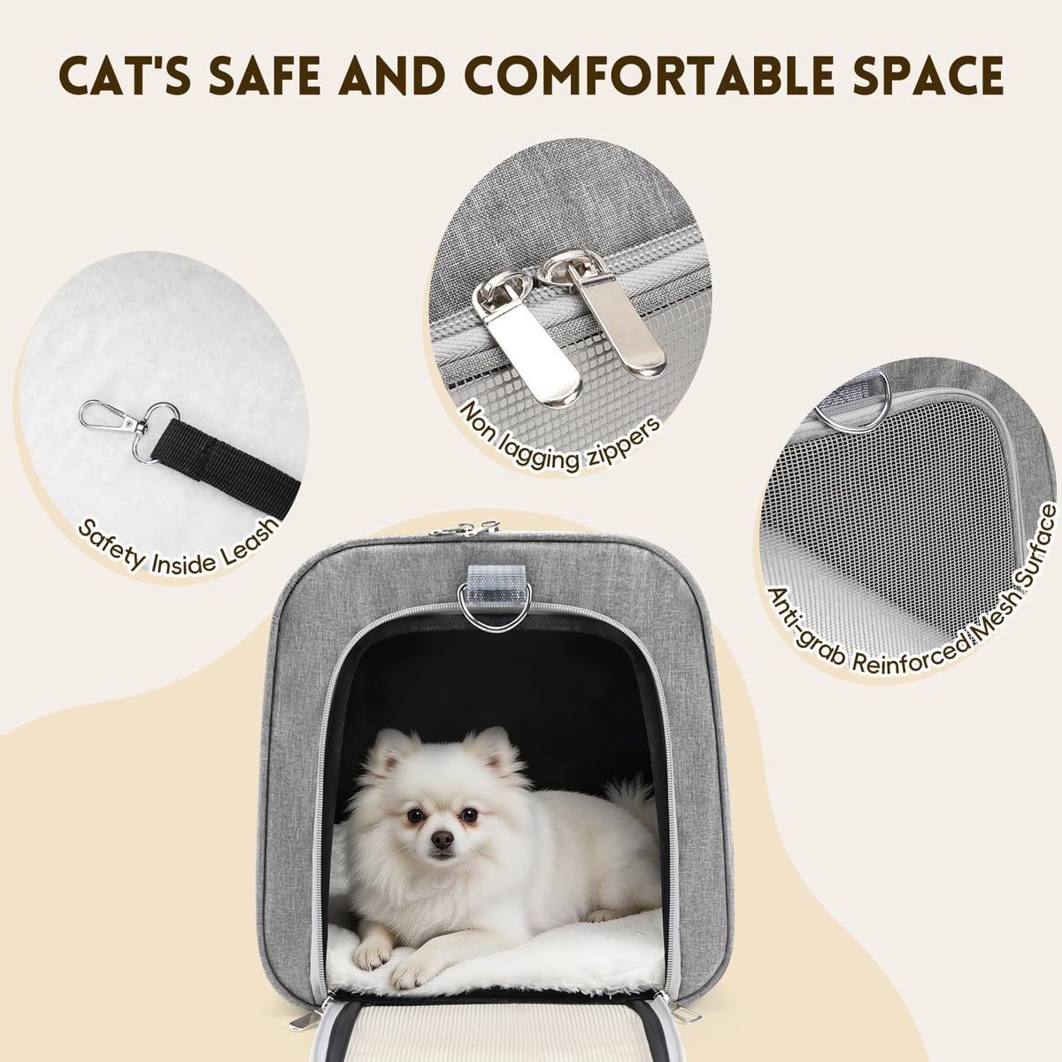 Zedkeys Cat Carrier Soft, Dog Carriers for Small Dog/Large Cat (Up to 16lb)