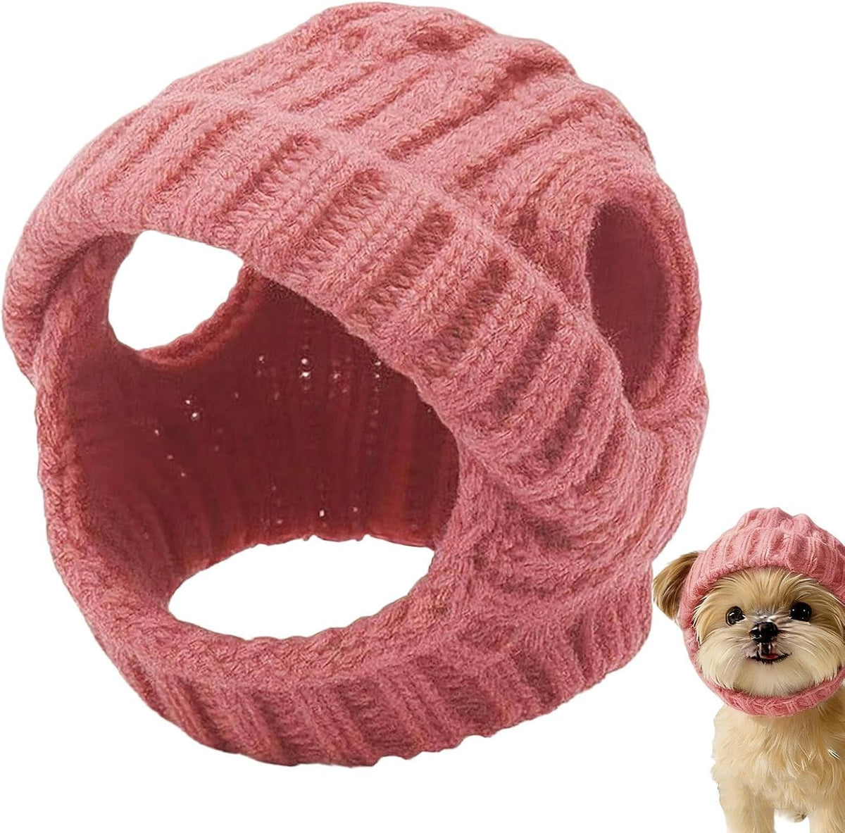 Knitted Winter Hats for Small Dogs, Dog Winter Hat with Ear Holes