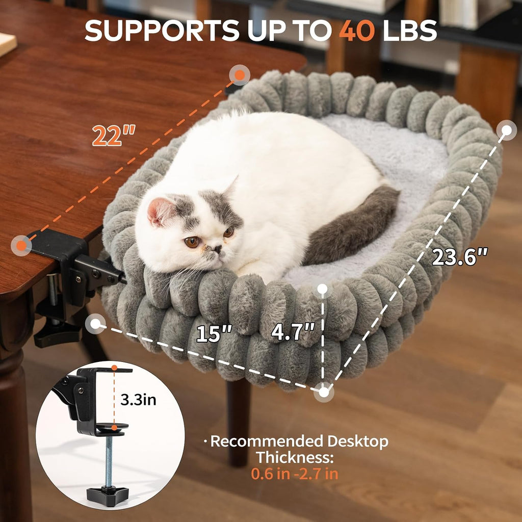 CHEERPALS Cloud Cat Bed Desk Mounted Hammock for Indoor Cats Perch Foldable