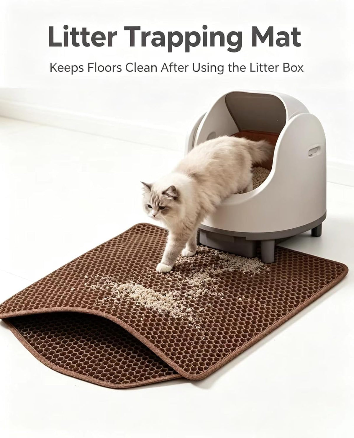 Double‑Layer Honeycomb Cat Litter Trapping Mat