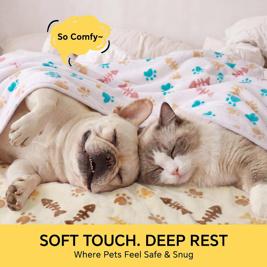Luciphia 3 Pack Cute Cat Blankets Cozy Small Throw for Pet Puppy,23"x16"