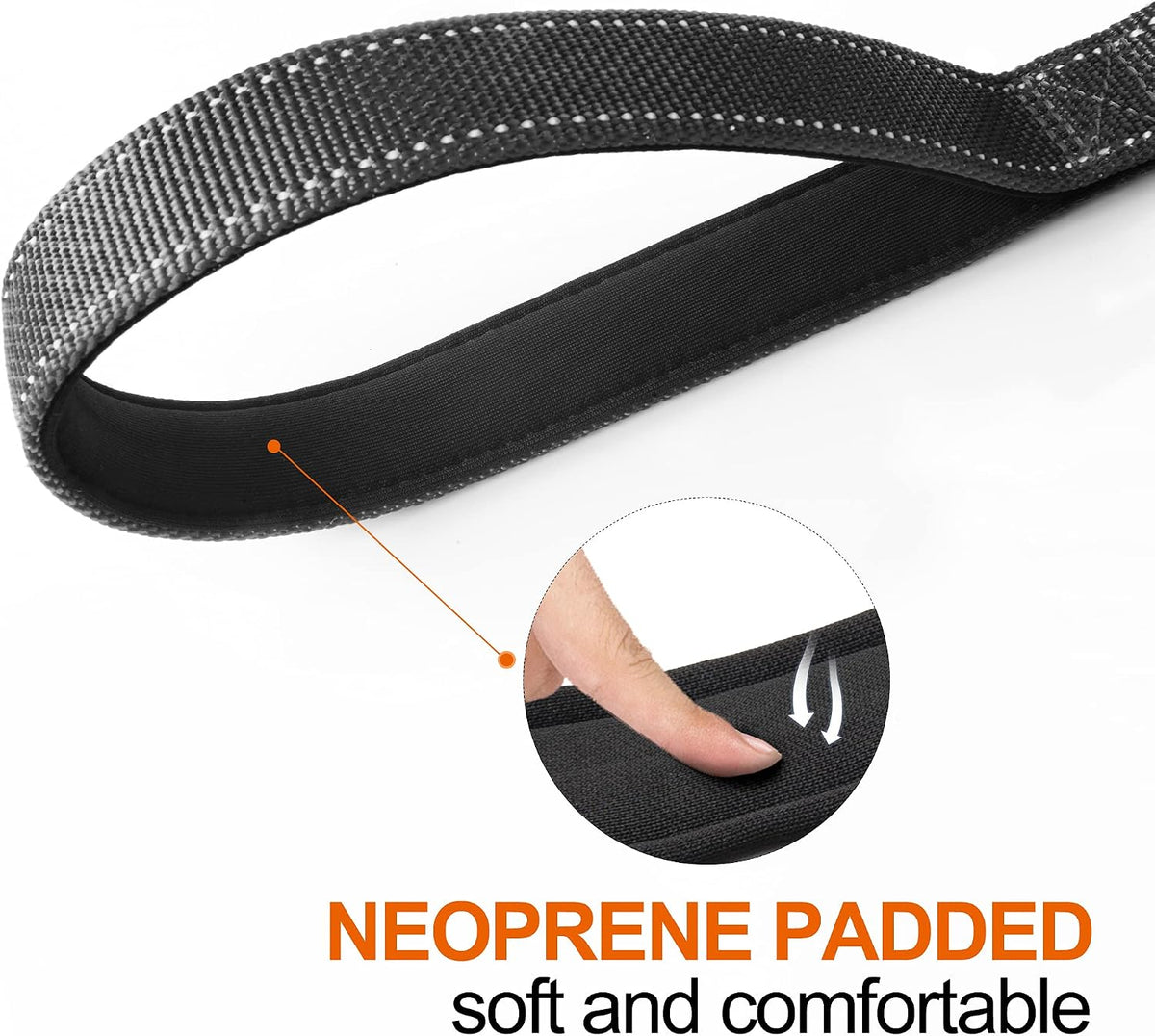 6FT 1IN Heavy Duty Dog Leash for Large Dogs with 2 Padded Handles