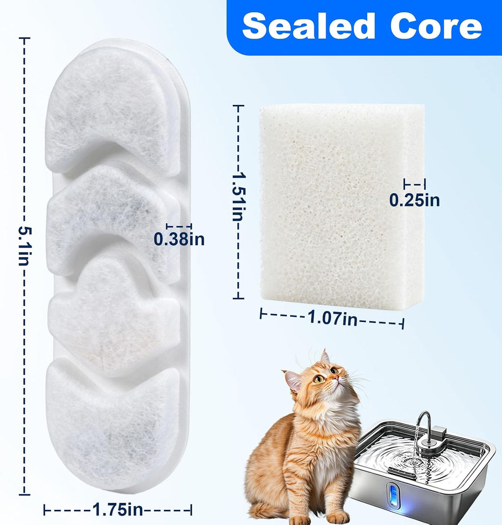 12+12Pcs Dog Fountain Filters Compatible with DeftPet Dog Water Fountain