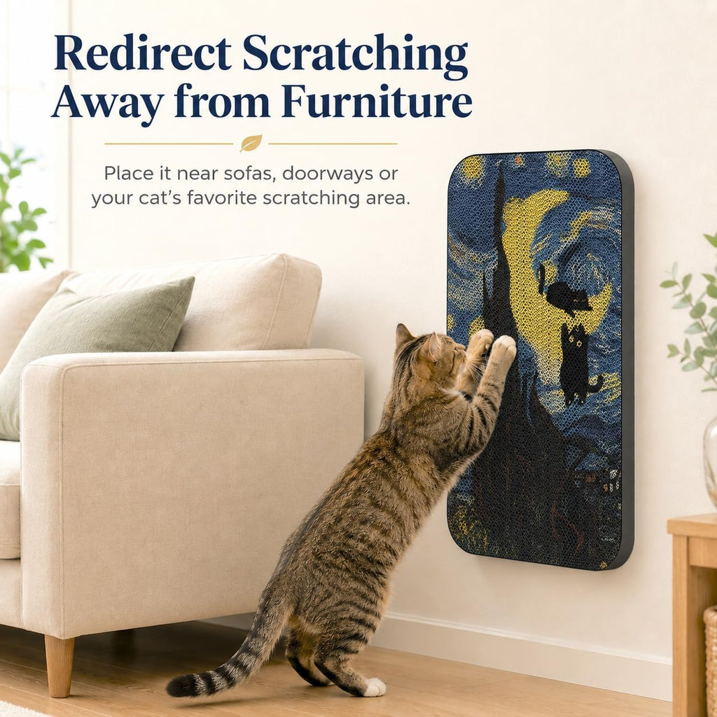 Cat Wall Scratcher, Art Cat Scratching Board for Indoor Cats