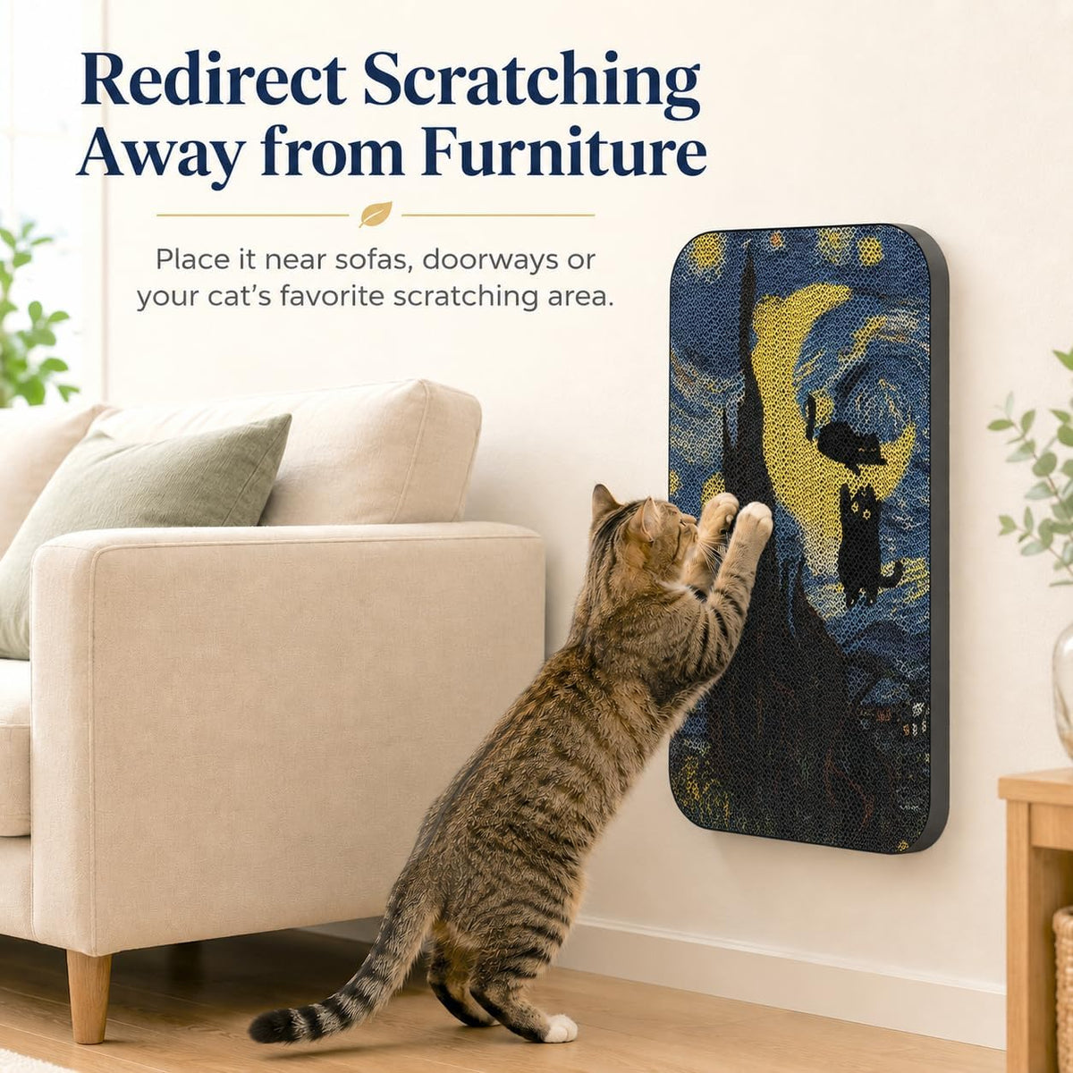 Cat Wall Scratcher, Art Cat Scratching Board for Indoor Cats