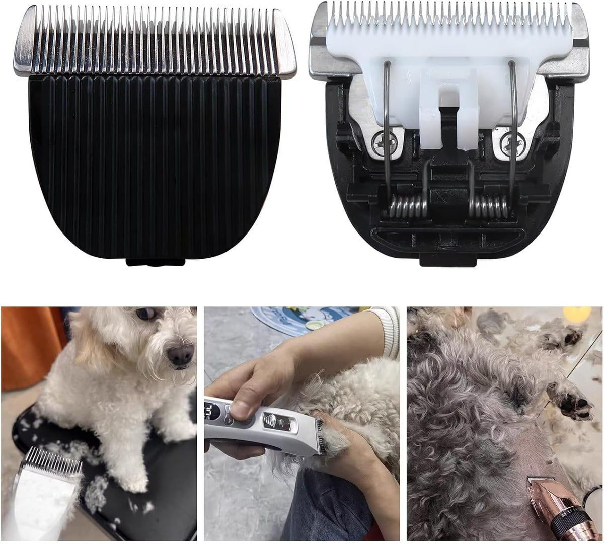 4 Pcs Clipper Replacement Blades Ceramic Stainless Steel Compatible with Oneisall Low Noise Dog and Cat Grooming