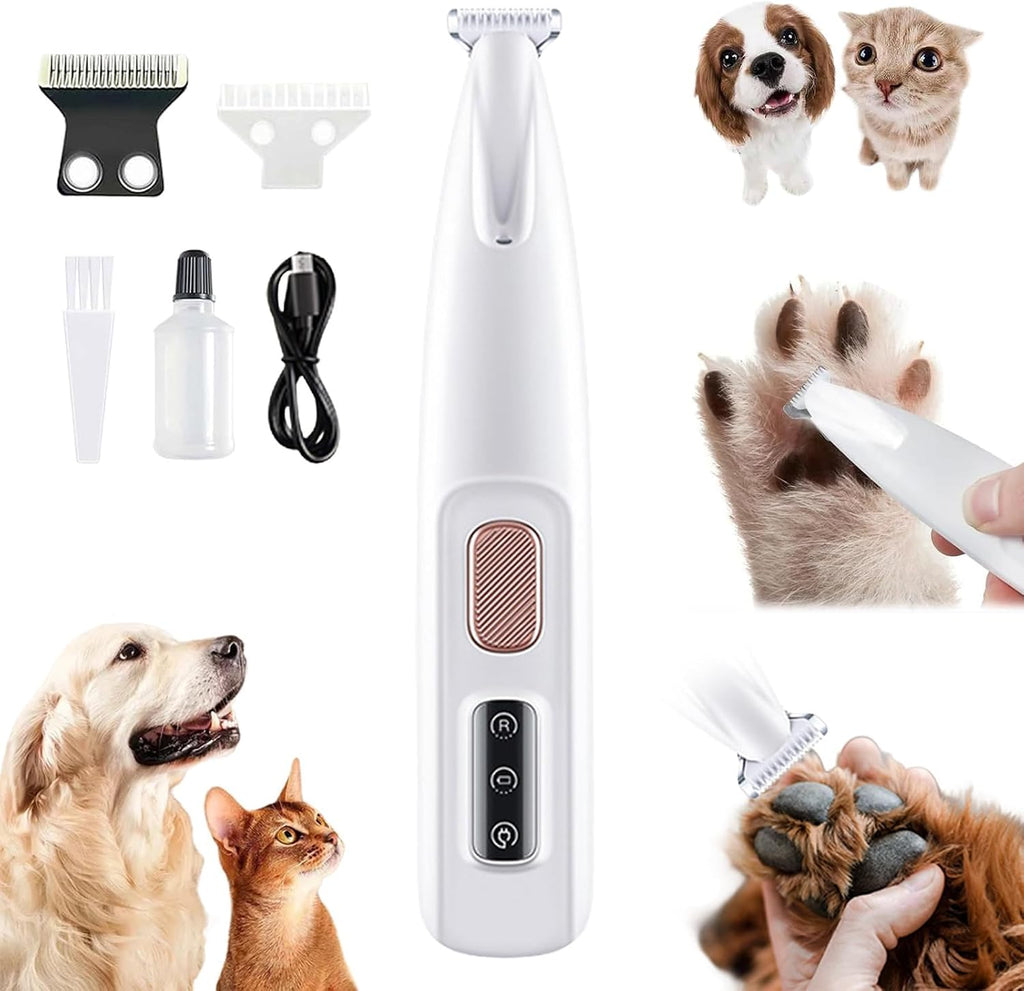 Calmclippers for Cats, Paw Trimmer, Pet Micro Precision Trimmer, Electric Dog Trimmer, Rechargeable Hair Shaver with LED