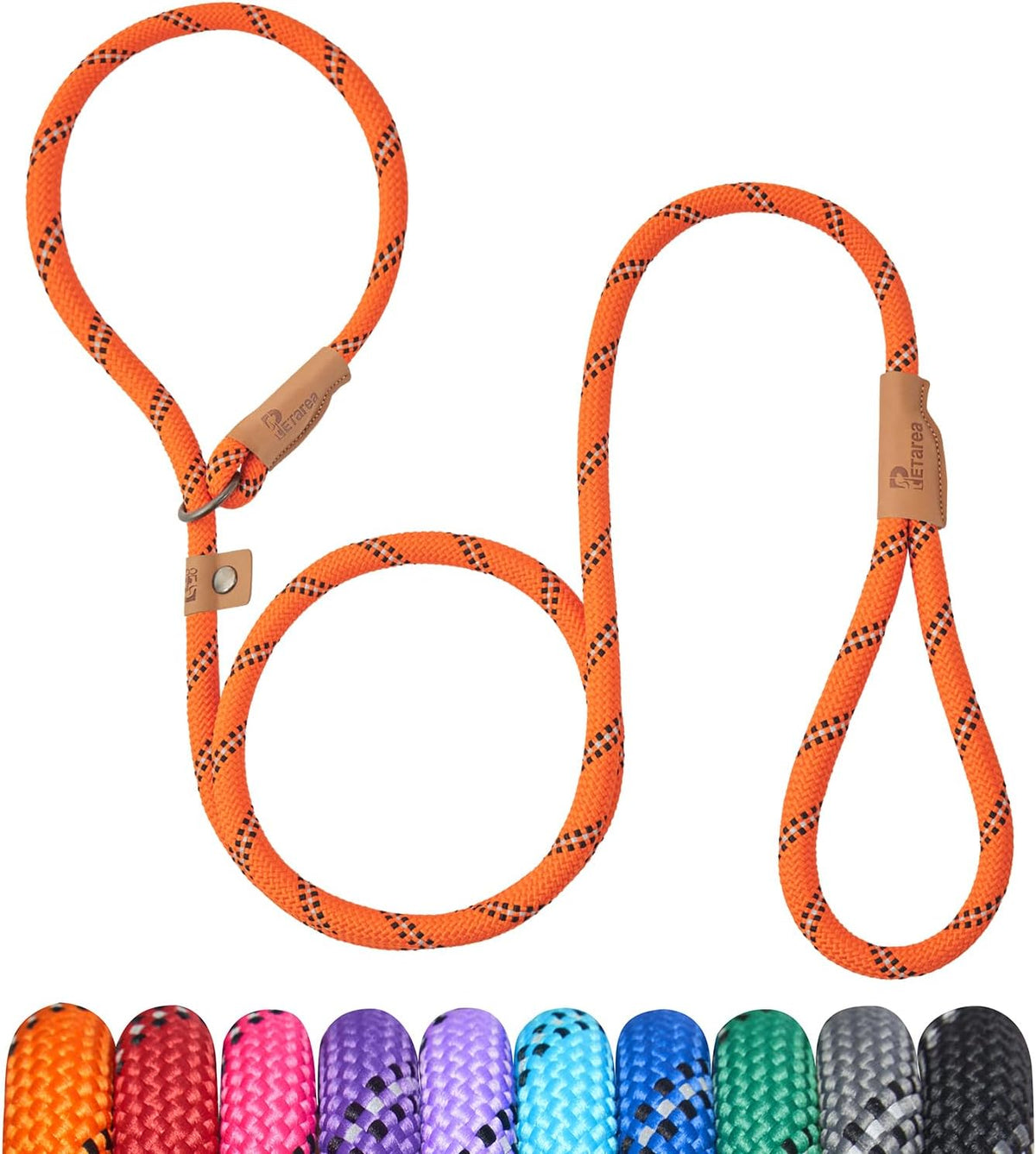 5 FT Slip Lead Dog Leash, Heavy Duty Rope Leash for Small Medium Large Dogs, No Pull Training Lead with Reflective Threa