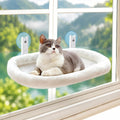 Cat Window Perch with Cushion Bed Metal Frame, White
