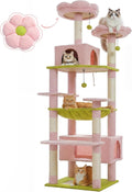 PAWZ Road Flower Cat Tree 72" Cat Tower with Condos&Hammock for Large Cats