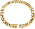 Dog Chain Cuban Dog Collar Pet Chain Necklace, 10 Inch, Gold
