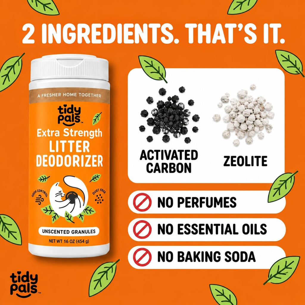 Cat Litter Deodorizer, Fragrance Free Zeolite and Carbon, 16 oz