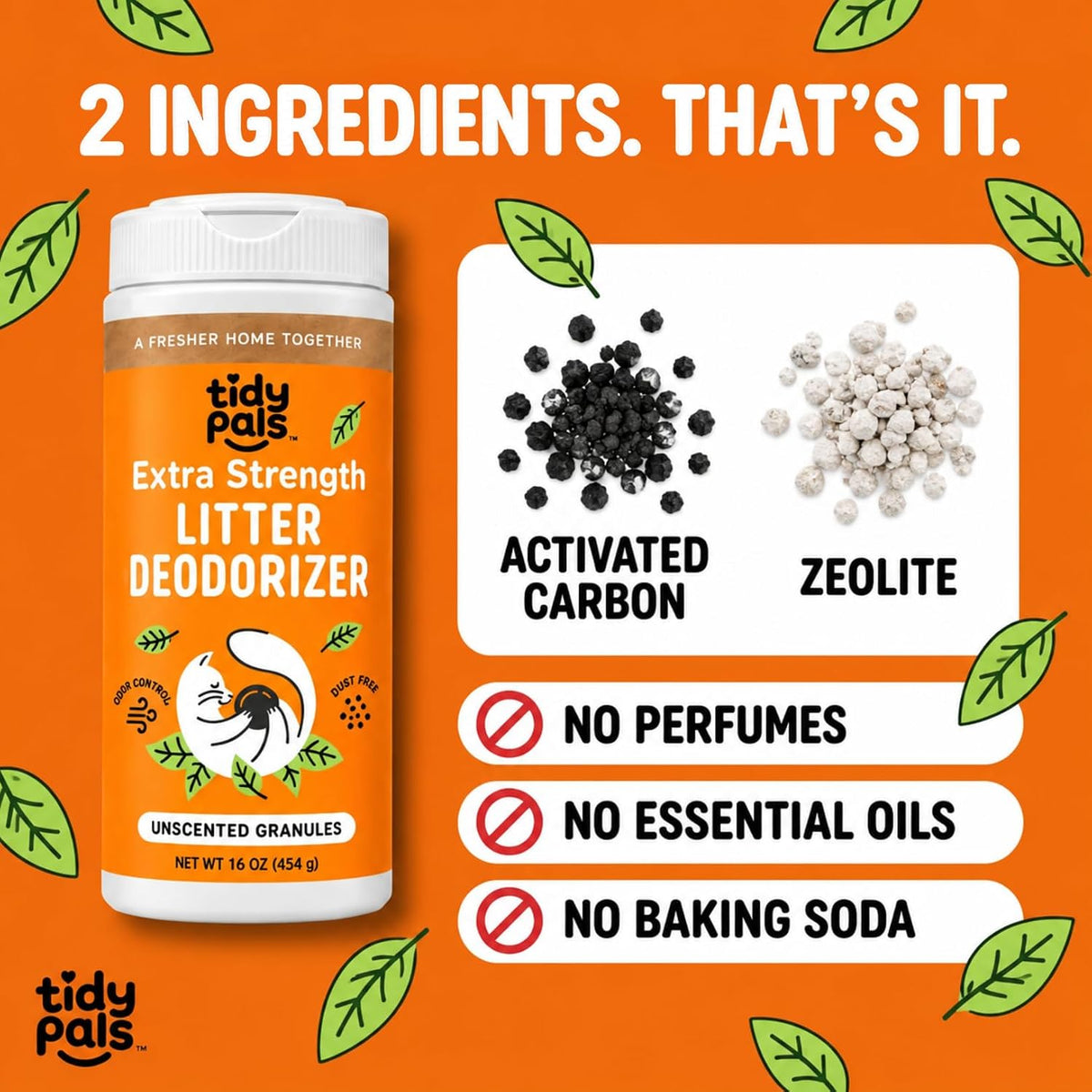 Cat Litter Deodorizer, Fragrance Free Zeolite and Carbon, 16 oz