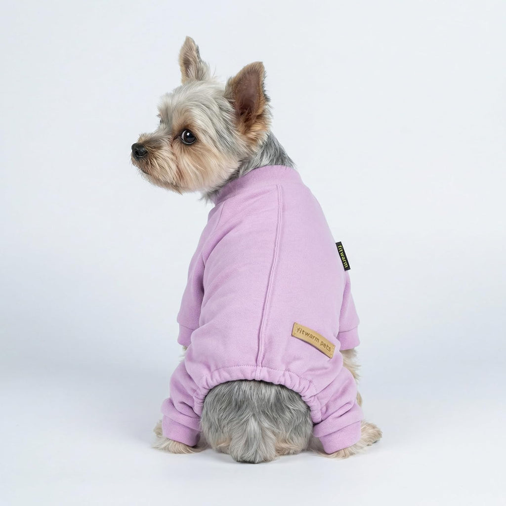 Fitwarm 2 Pack Lightweight Fleece Dog Pajamas, Warm Winter Dog Clothes for Small Dogs Boy Girl, Cozy Pet Onesie with Fee