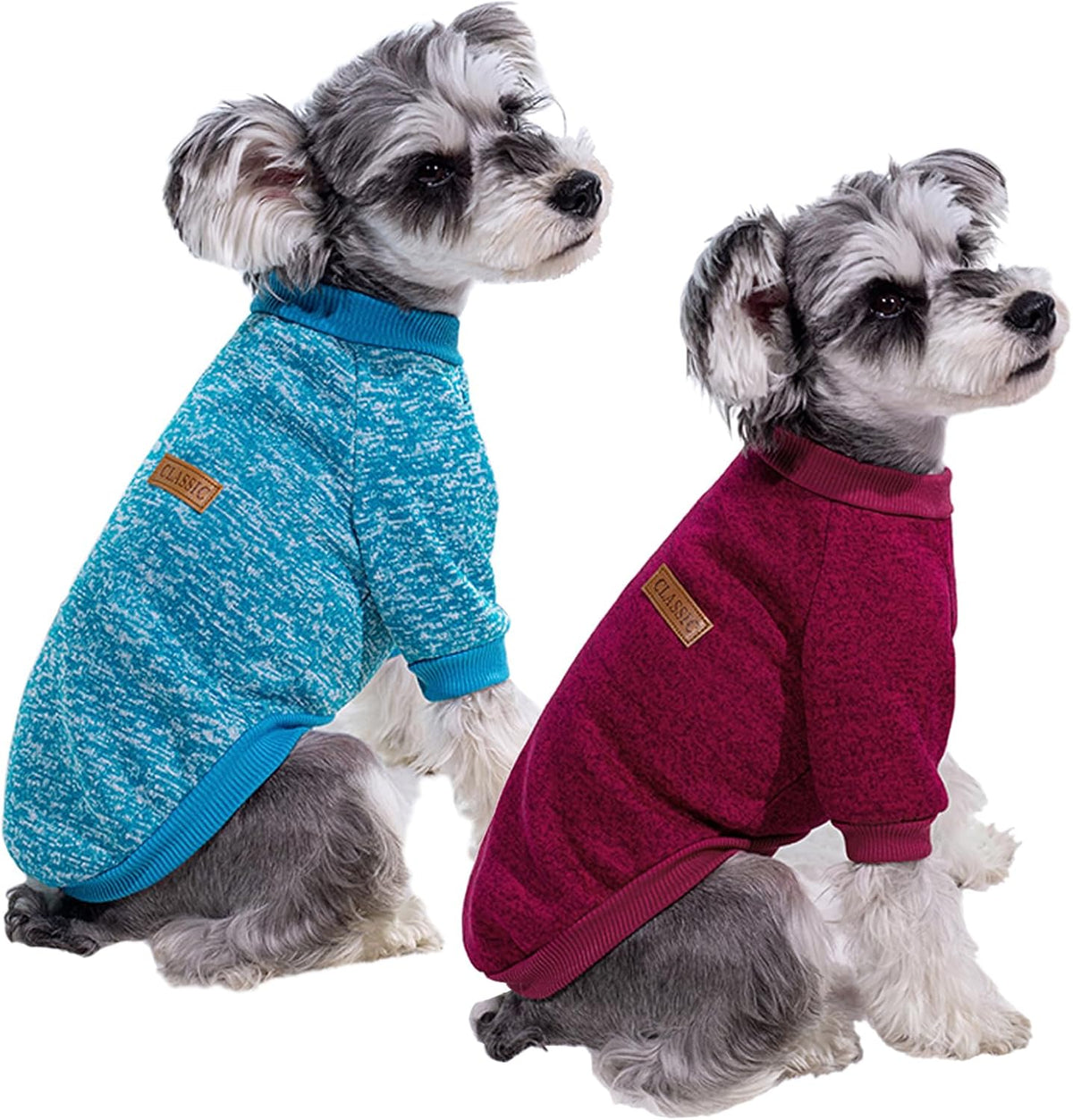 2 Pack Dog Sweaters for Small Dogs & Cat Soft Cute Winter Puppy Clothes