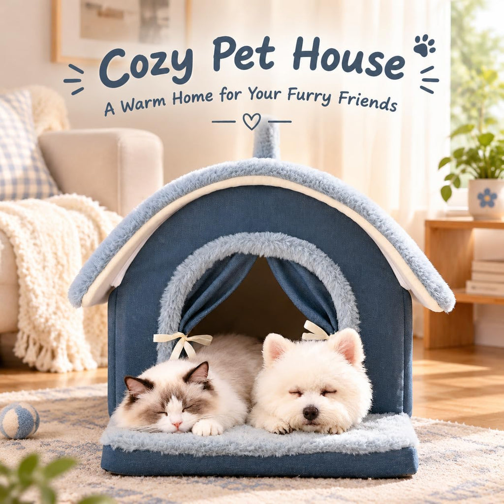 Indoor Dog House, Dog Cave for Small & Medium Dogs