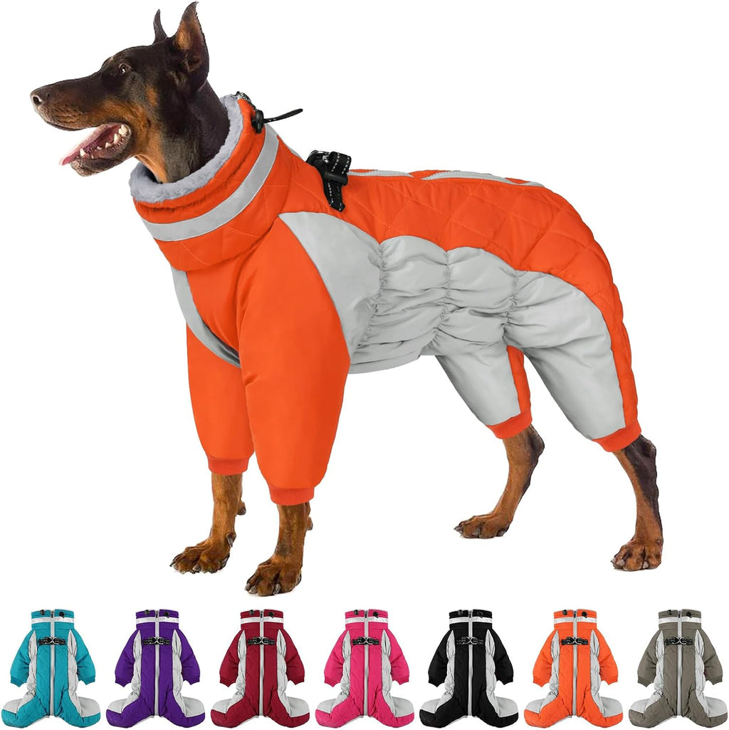 Full Body Dog Jacket Waterproof Dog Coat with Legs for Large Dogs