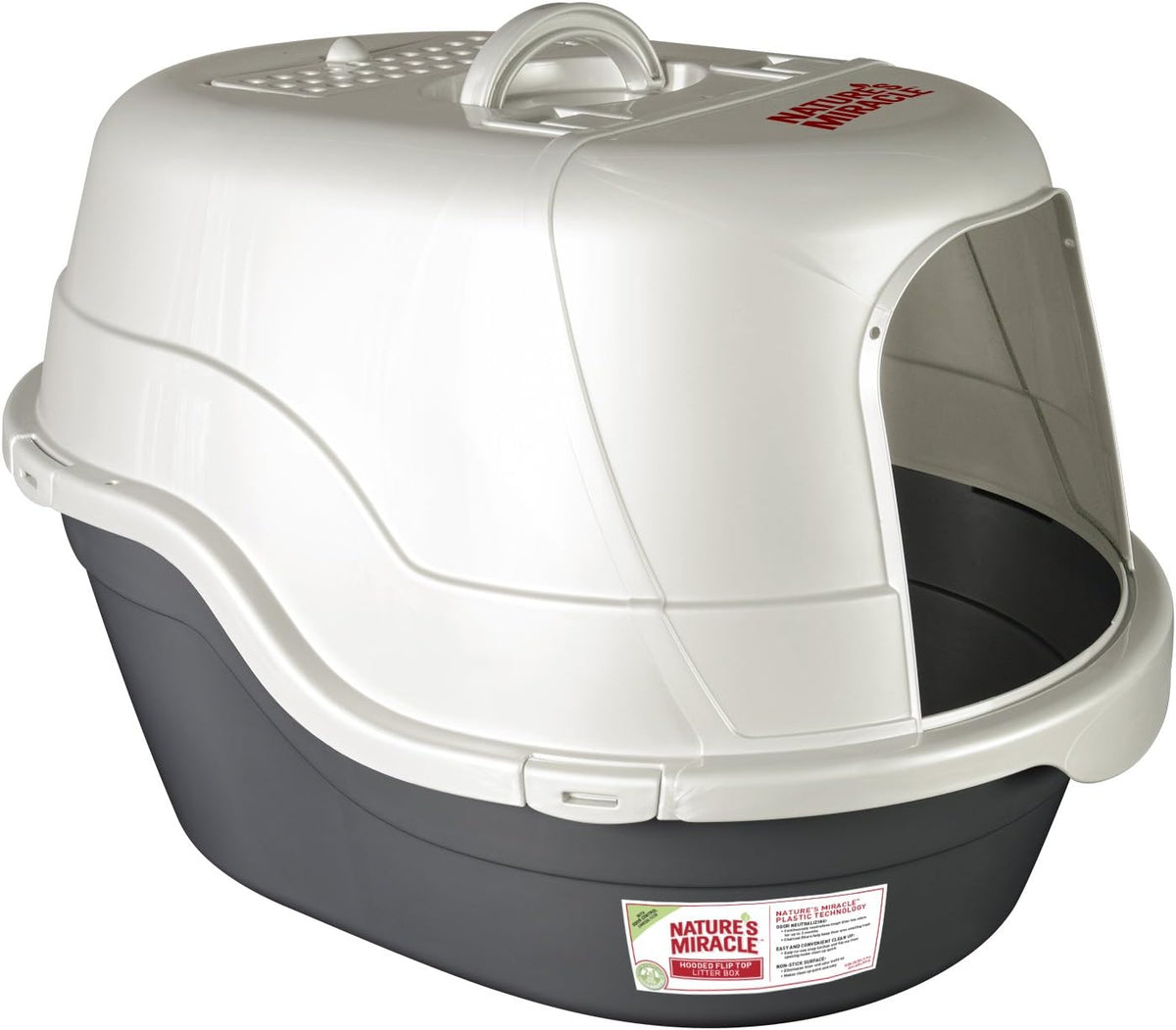 Nature's Miracle Hooded Flip Top Cat Litter Box With Charcoal Filter