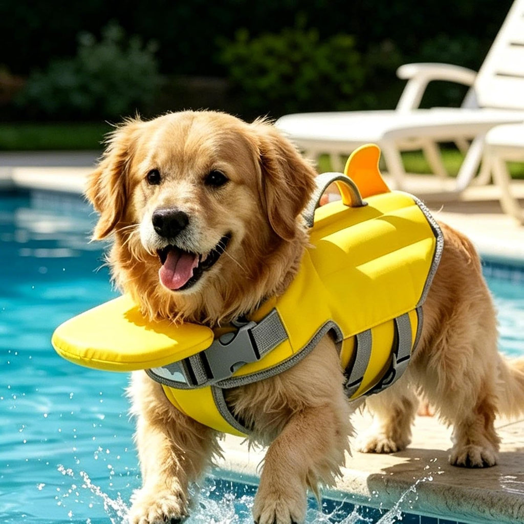 Dog Life Vest XS/S/M,Nylon Swim Jacket Adjustable with Chin Rest FrontFloat