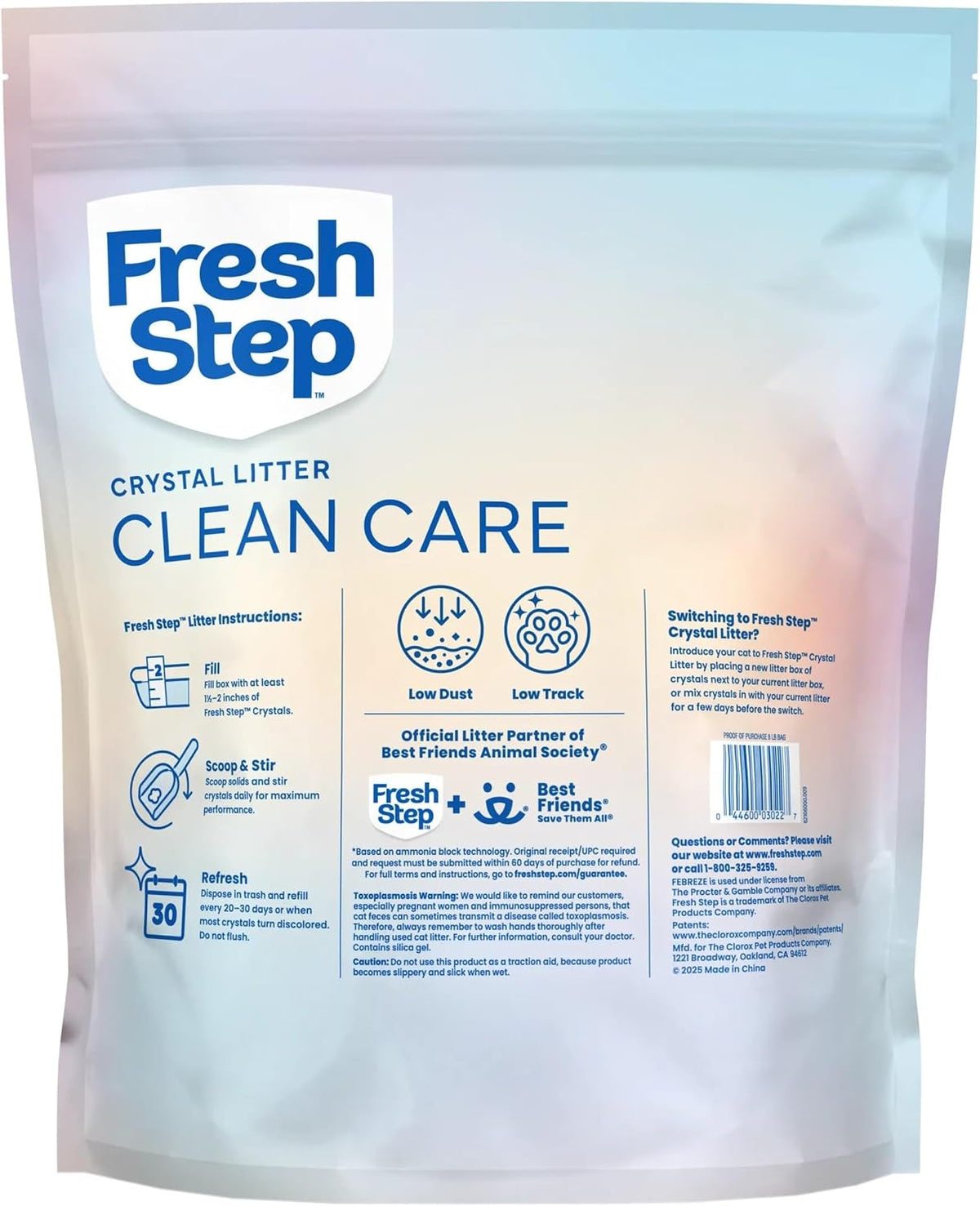 Fresh Step Clean Care Crystal Cat Litter, 8 lb., 2 Pk