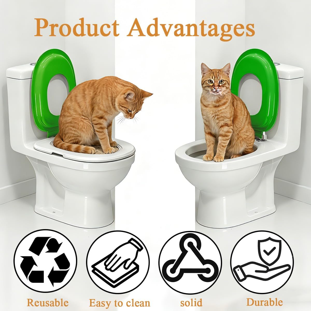 Cat Toilet Trainer Kit with Litter Scoop,5 Movable Parts