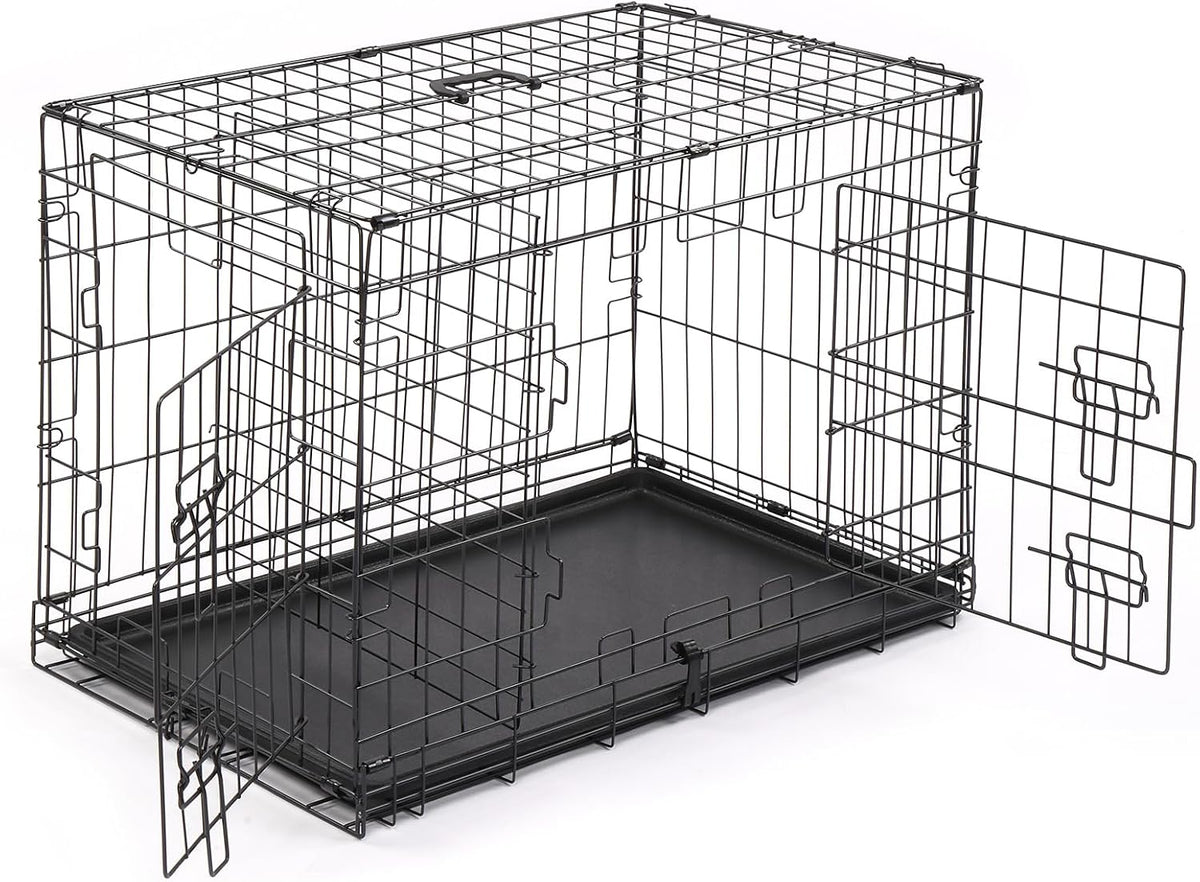 VINGLI Dog Crate, 30 inch Metal Wire Dog Cage