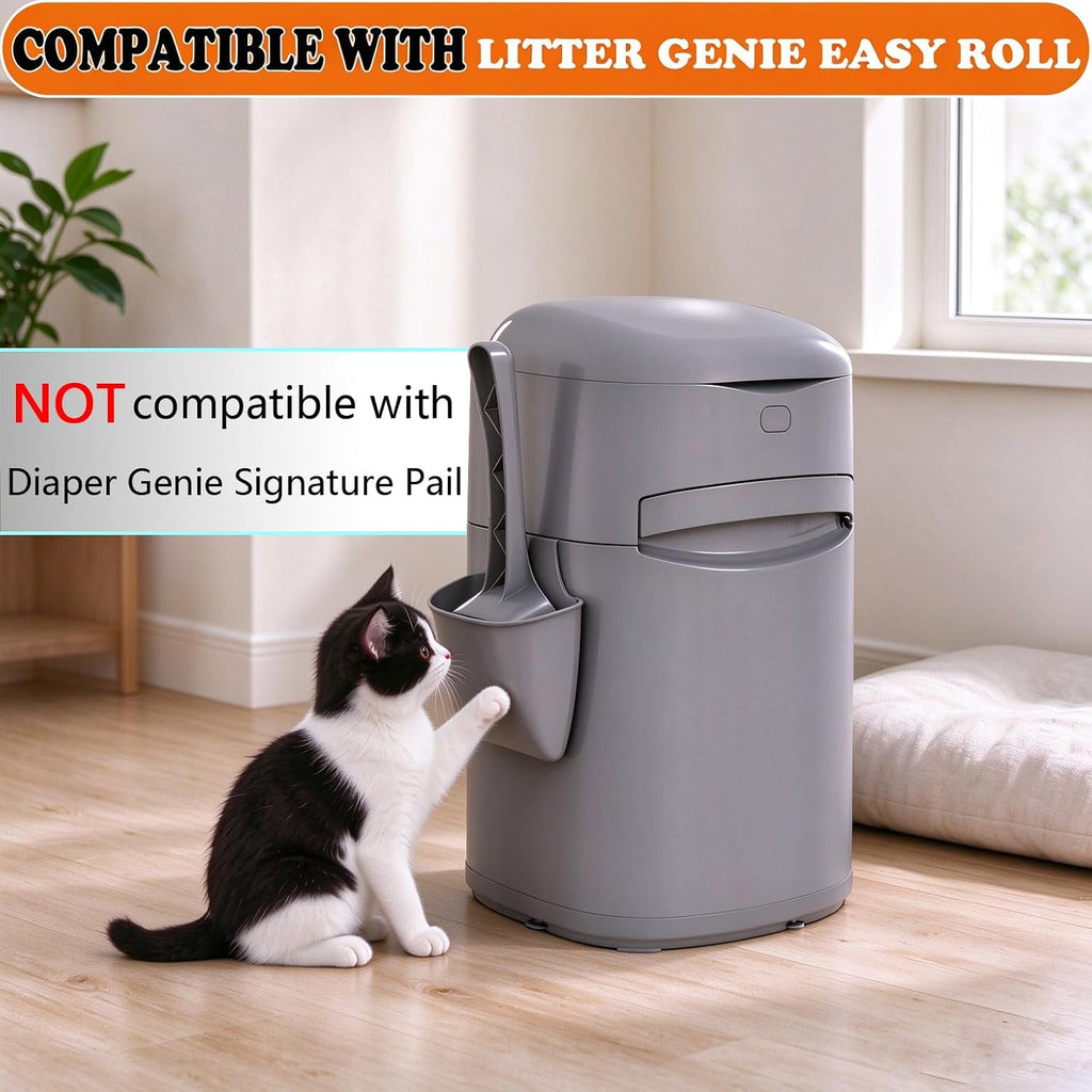 4 Rolls Cat Litter Refill Bags Compatible with Genie Easy Roll Litter Bin