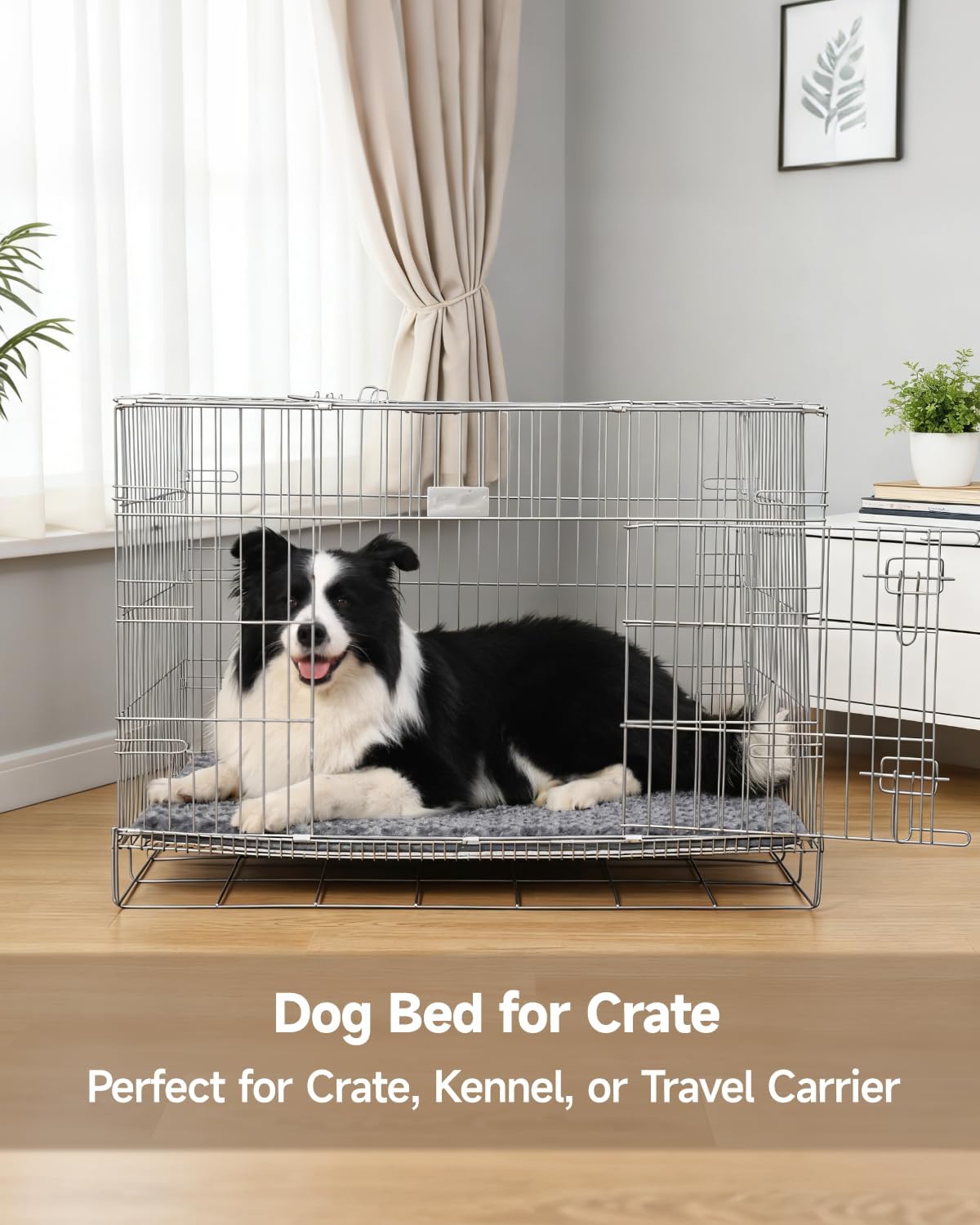 Dog Bed for Crate Pad, High Resilience Foam Crate Mat Bed, 35x22, Dark Grey